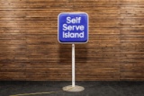Mobil Self Serve Island Double-Sided Lighted Sign