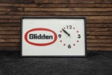 Glidden Lighted Clock-Sign