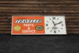Circa 1970s Elkhart-Traveler Parts & Service Lighted Clock-Sign