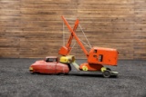 Early 1950s Wyandotte Pressed Steel Truck, Flatbed and Shovel Set