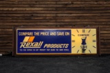 1960s Compare & Save Rexall Products Clock