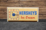 Circa Mid-1960s Hershey's Ice Cream Lighted Clock-Sign