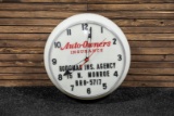 Circa 1970s Auto-Owners Insurance Lighted Clock