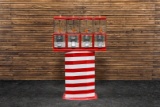 Coin-Operated Candy Machine Stand with Four Units