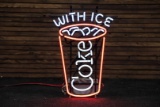 Circa 1985 Coke With Ice Neon Sign - Original