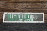 1930s Vintage Fly With Airco - Goshen Airport Tin Sign - Original
