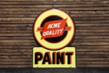 1940s Acme Quality Paint Double-Sided Porcelain Sign