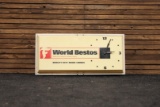 World Bestos-Firestone Lighted Clock-Sign