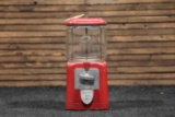 1940s Vintage Oak Gumball Penny Vending Machine - Original
