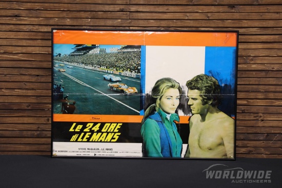 Original 1971 "24 Oros di Le Mans" (24 Hours of Le Mans) Framed Movie Poster