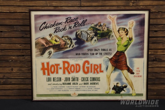 Original 1956 "Hot-Rod Girl" Movie Poster