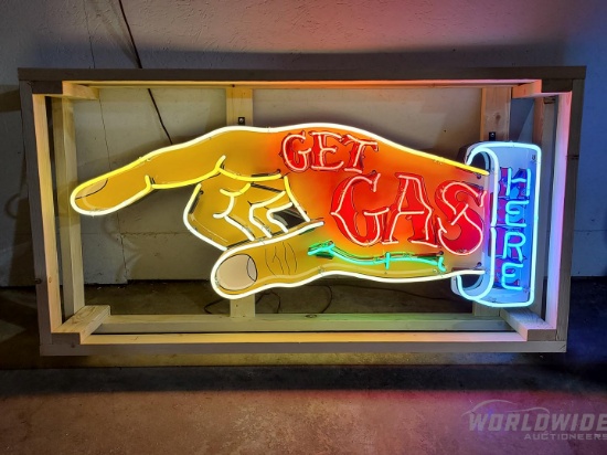 Custom Animated "Get Gas Here" Neon Sign