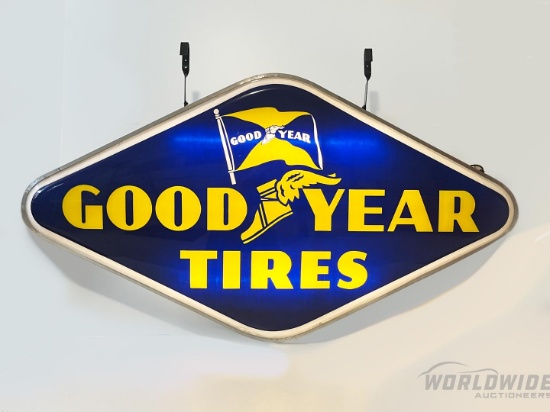 Original Large Goodyear Tires Double-Sided Sign