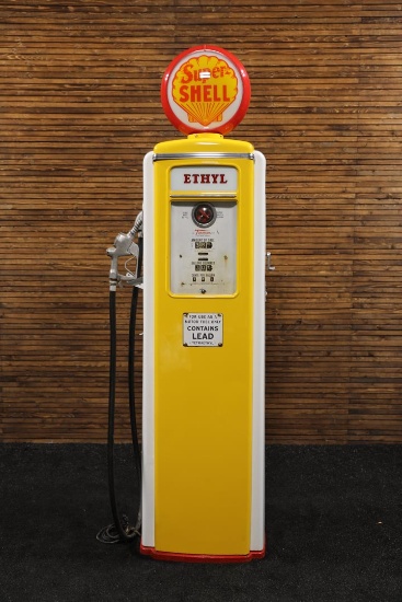 Original Shell/Tokheim 39 Tall Gas Pump - Restored