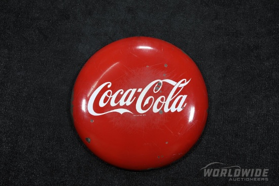 Large Coca-Cola Enamel Button Sign