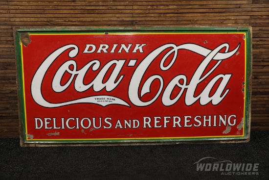 Original 1930s-era Coca-Cola Delicious and Refreshing Sign