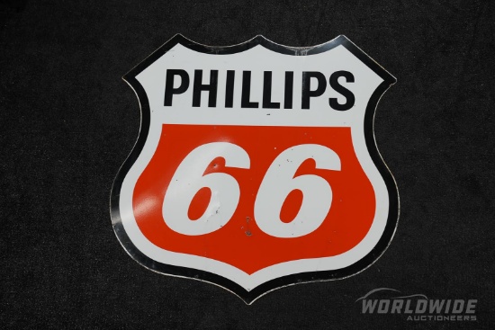 Large Phillips 66 Shield Double-Sided Porcelain Sign