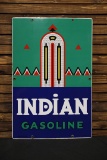 1940s Original Enamel Texaco Indian Pump Plate