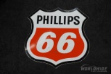 Large Phillips 66 Shield Double-Sided Porcelain Sign