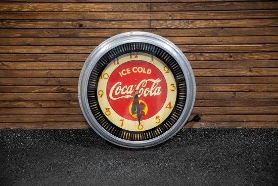 Coca-Cola Spinner Lighted Clock - Reproduction