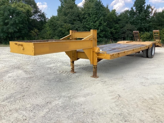 Yellow Single Axle Flatbed Trailer with Ramps