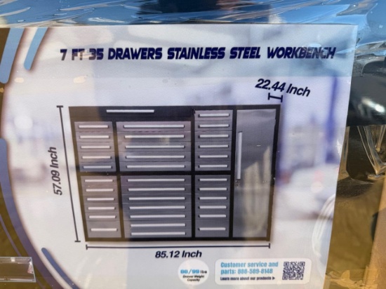 Chery Industrial 7 Ft. 35 Drawer Workbench