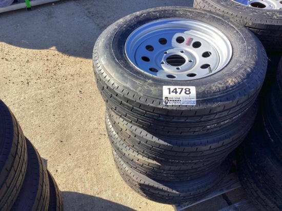 (4) Trailquest 205/75R15 Tires and Rims