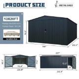 13x20 Unused Single Metal Garage Shed