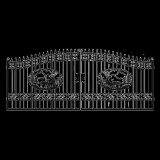 20' Bi-Parting Iron Gate w/ Deer