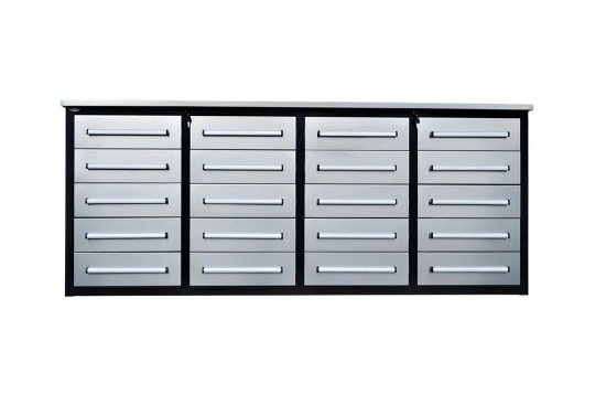 7ft. 20 Drawer Stainless Steel Workbench