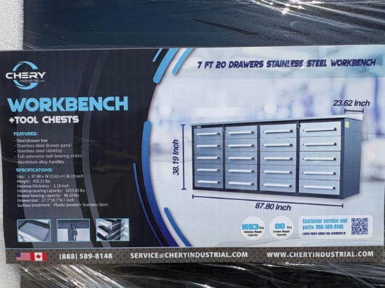 20226 7ft Work Bench With 20 Drawers
