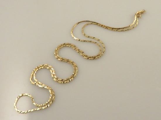 14K Gold Cobra Link Necklace