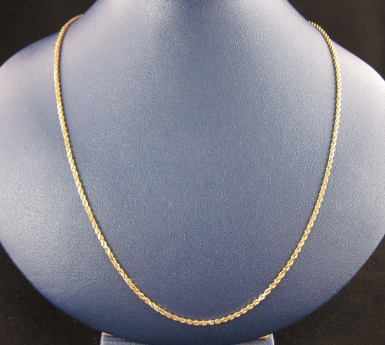 14K GOLD Rope Chain Necklace