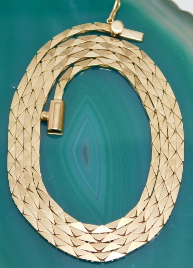 14k Gold 24" Cobra Chain Necklace 17.8g