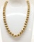 14K Yellow Gold Textured Beaded Necklace 30 Grams