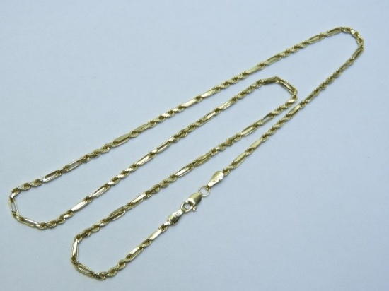 14K GOLD Fancy Chain Link Necklace