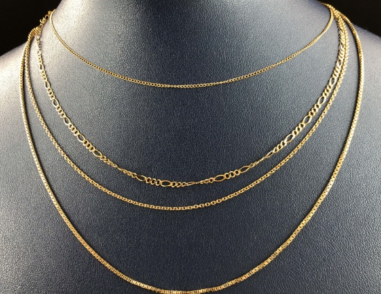 4x 14K Gold Necklaces