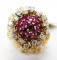 Fingermate 1CT Ruby 1CT Diamond Ring