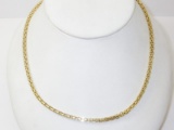 14KT Gold Textured Box Chain Necklace, 17.27g