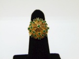 14K Gold Vintage Style Ring -Jade Gemstone 12.75g