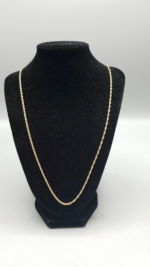 18K Yellow Gold Rope Chain Necklace