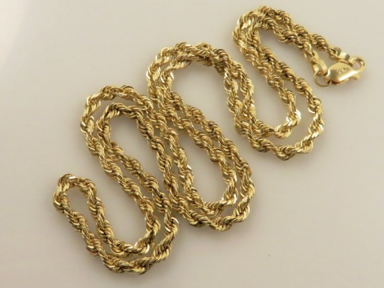 14K Gold Rope Link Chain-11.4g 18"