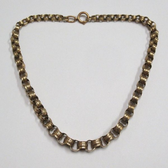 14K Yellow Gold Circular Link Necklace 20g