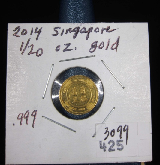 Singapore Mint Singold Lunar SeriesYear of the Horse  Gold Coin 1/20 oz