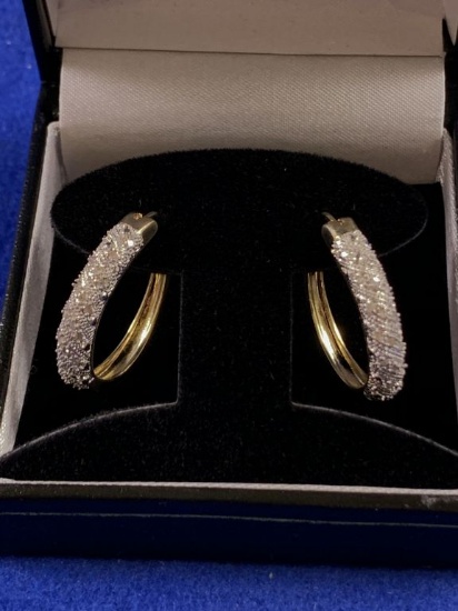 Large Diamond Hoop Earrings