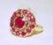 14K Gold Deep Red Ruby Ring