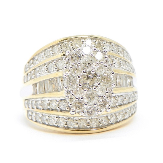 10K Gold Diamond Cluster Ring