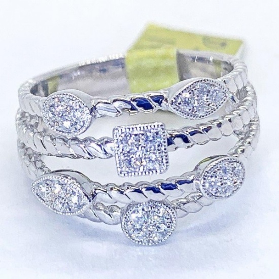 14K Diamond Unique Ring