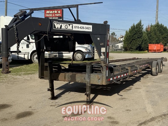 2017 WK MACHINE 32FT + 4'  ROLLERBED HYD TILT W/ CRANE TRAILER