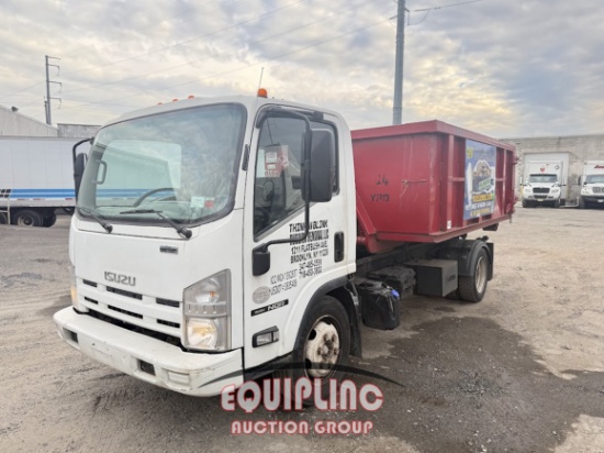2014 ISUZU NRR SINGLE AXLE ROLL OFF TRUCK